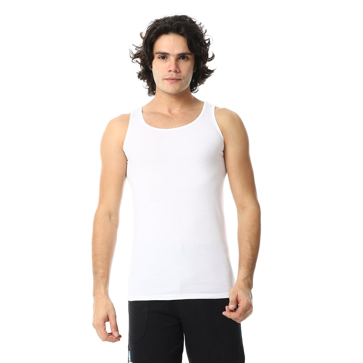 Men's Sleeveless Combed 3 Pcs - White - Red Cotton