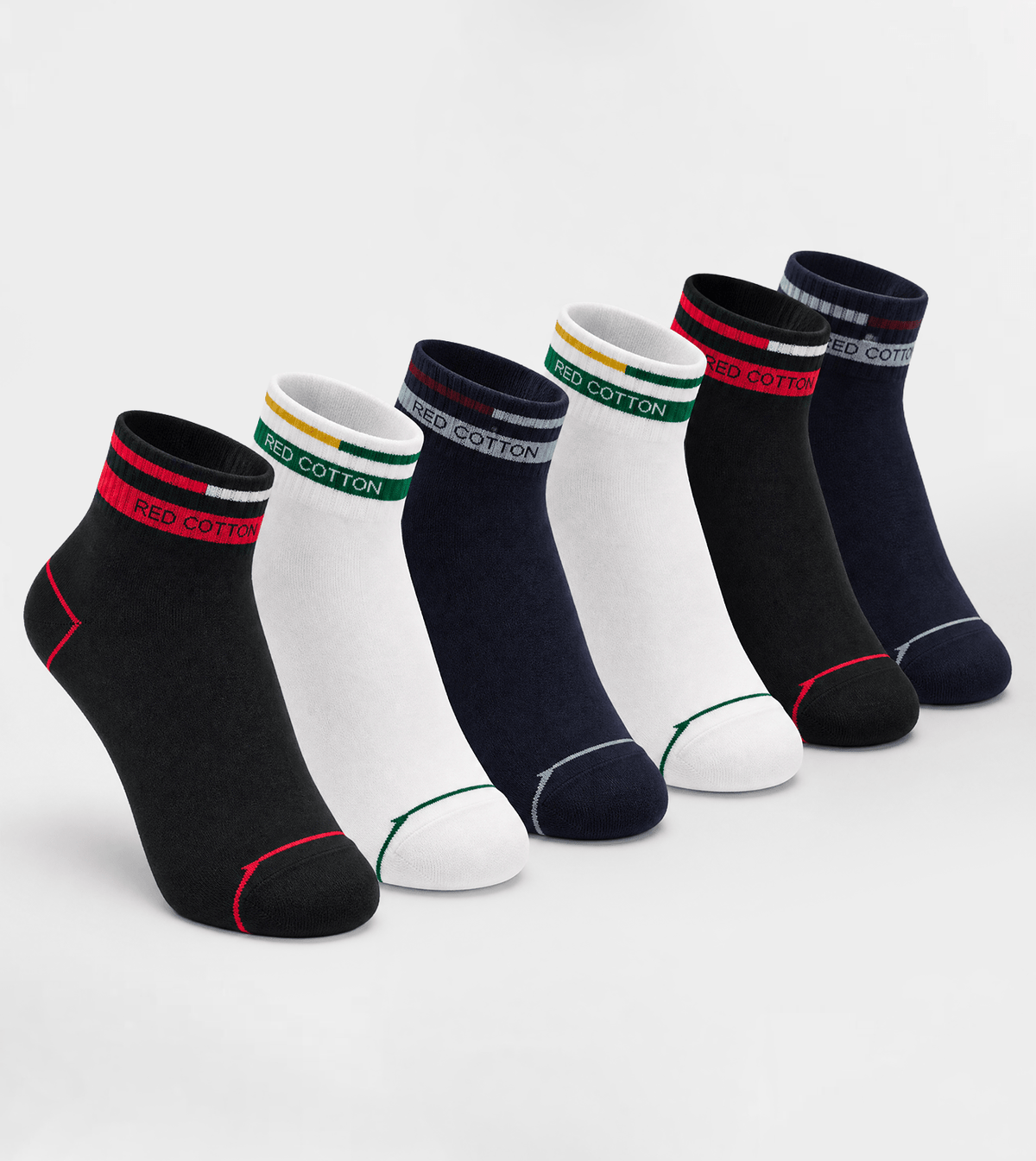 Men's Sock Set (6 ) - Red Cotton