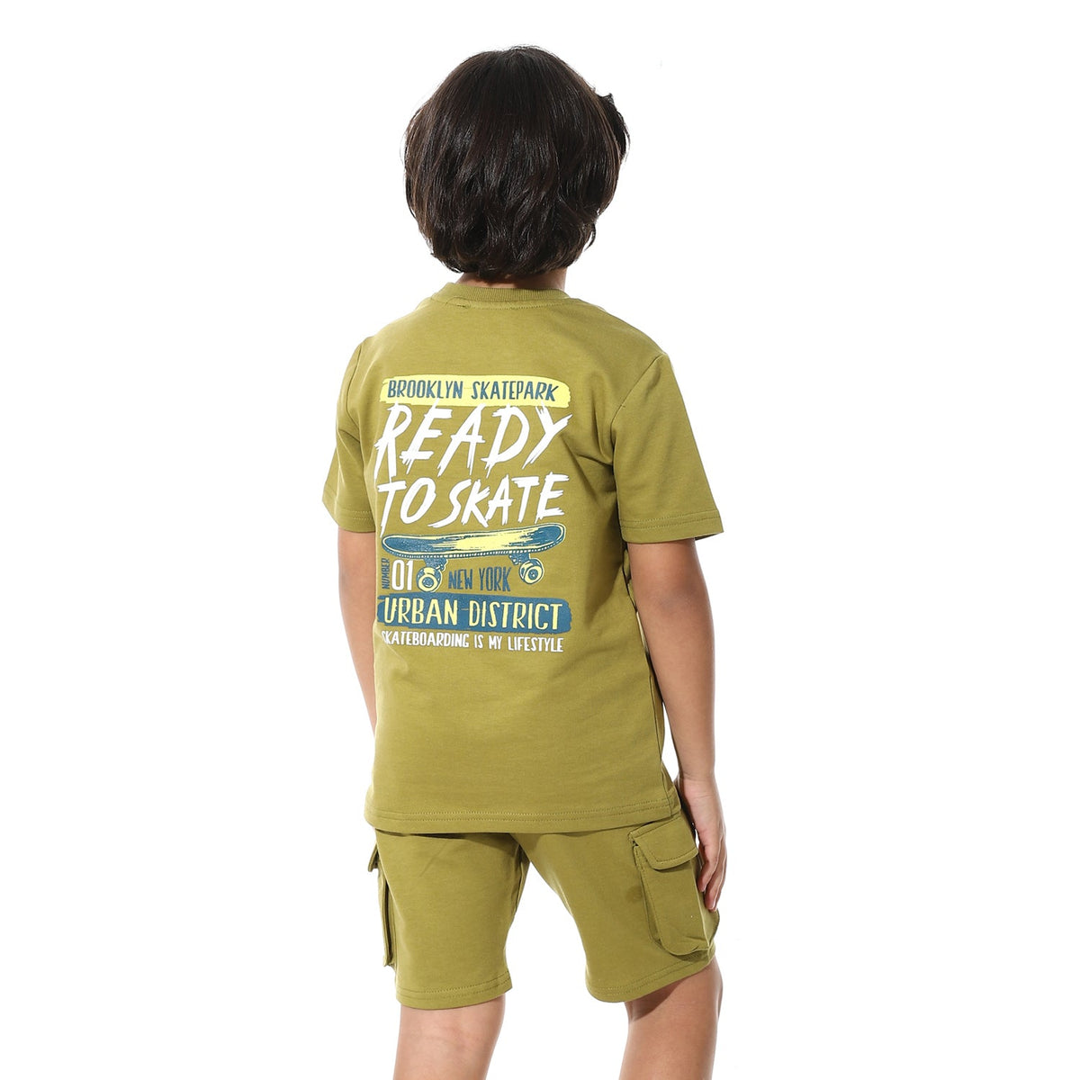 Printed Cargo Shorts Set for Boys – Summer Melton Vibes - Red Cotton