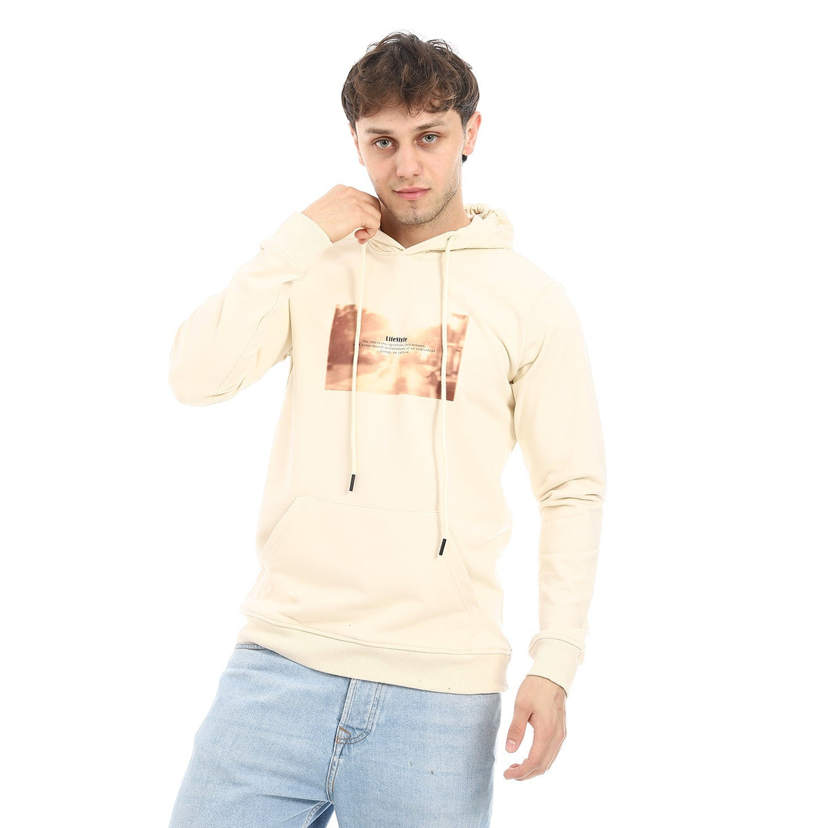 Red Cotton Hoodie With Printed - Off White - Red Cotton