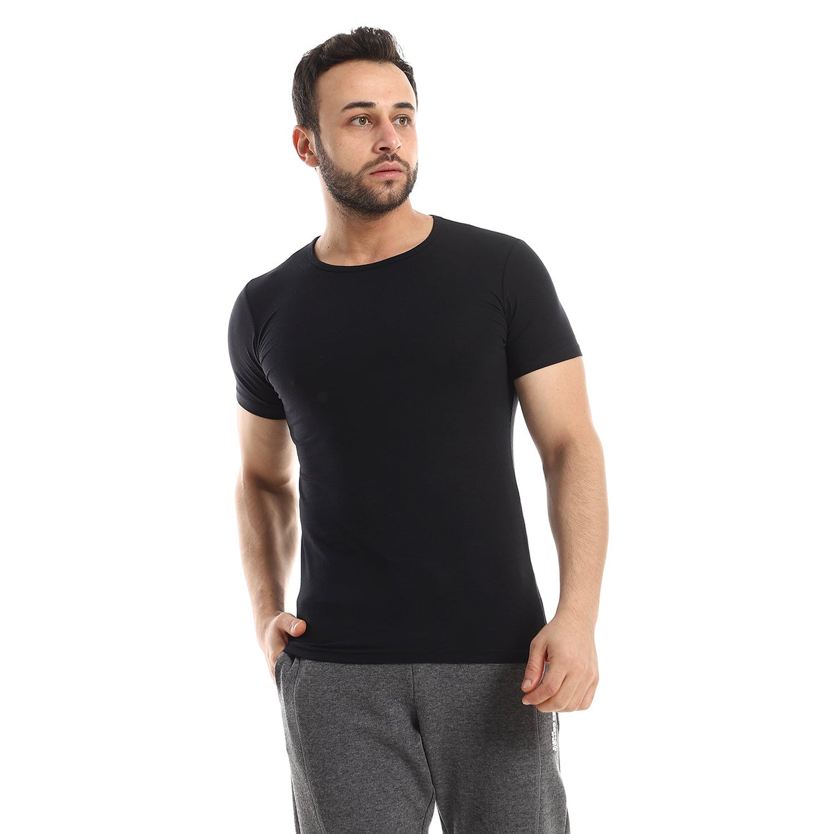 Short Sleeve Undershirt For Men Round Neck - Red Cotton