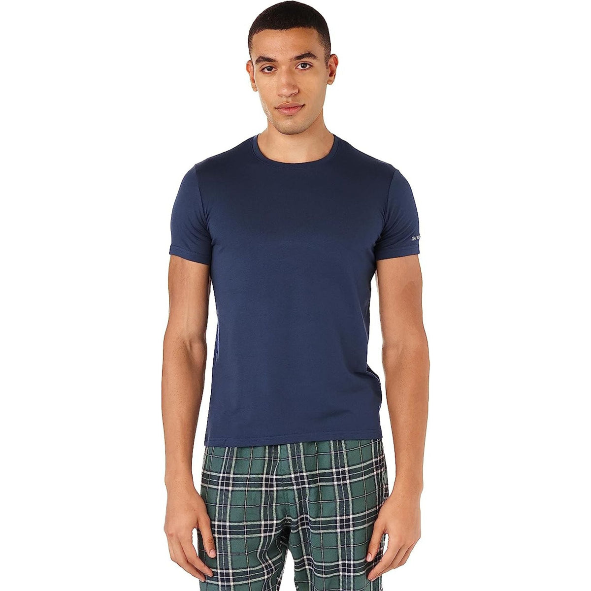 Short Sleeve Undershirt For Men Round Neck - Red Cotton