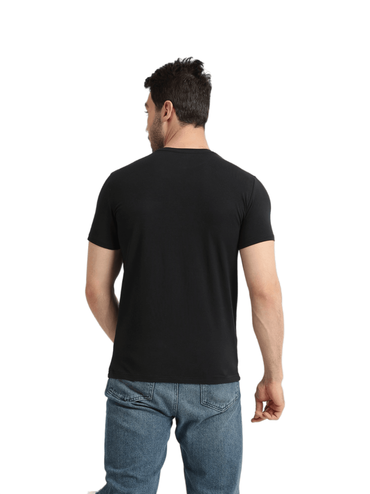 Short Sleeve Undershirt For Men Round Neck - Red Cotton