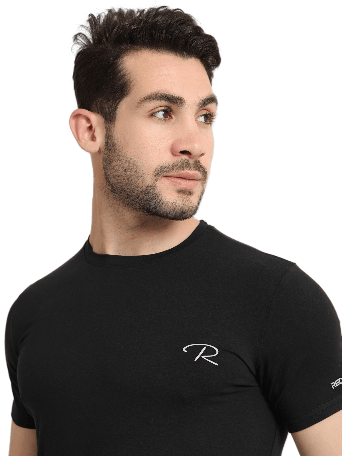 Short Sleeve Undershirt For Men Round Neck - Red Cotton