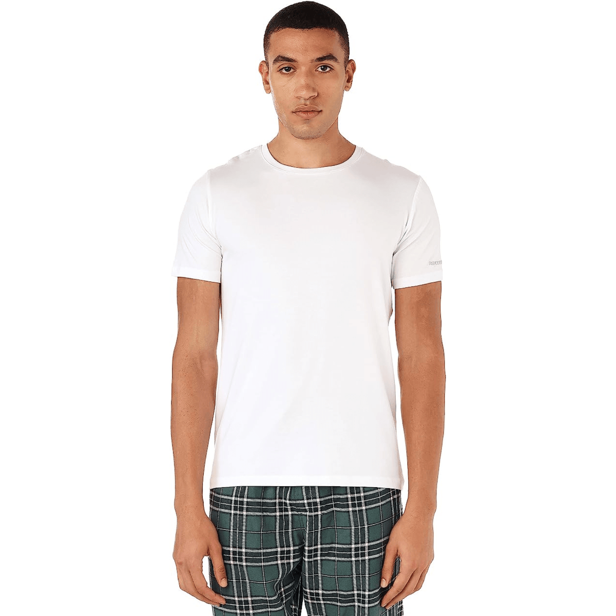 Short Sleeve Undershirt For Men Round Neck - Red Cotton