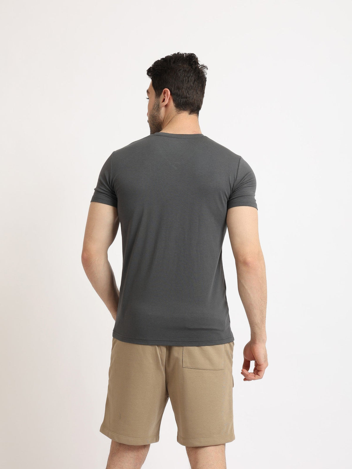 Short Sleeves Undershirt For Men Requral Fit - Red Cotton