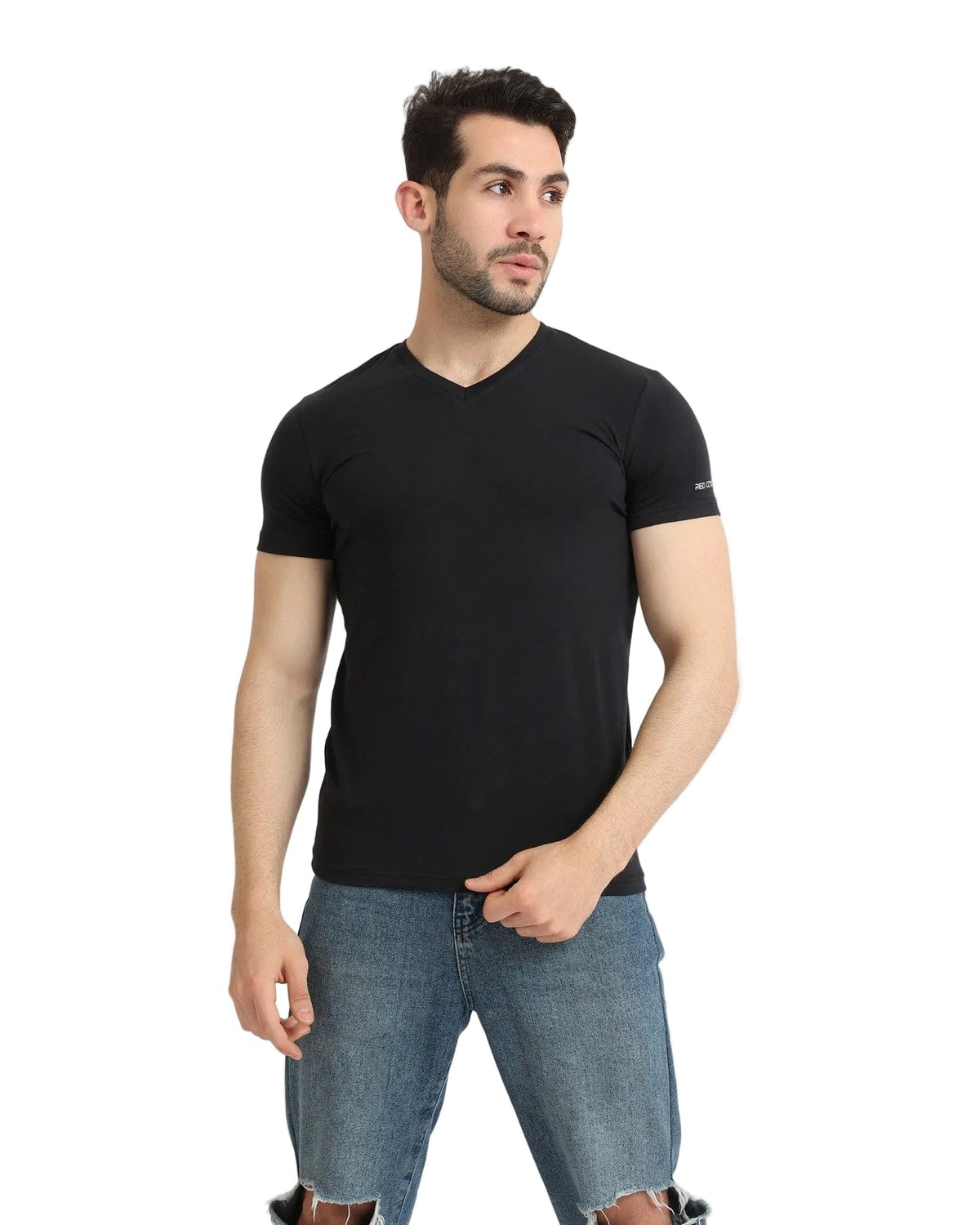 Short Sleeves Undershirt For Men Requral Fit - Red Cotton