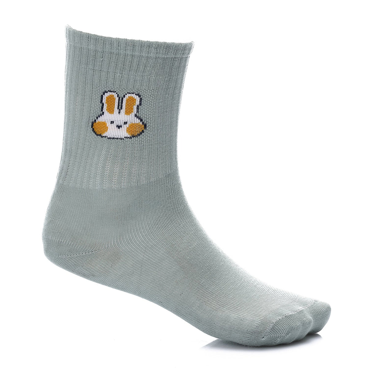 Socks For Girl - Simple, Elegant - Mint - Red Cotton