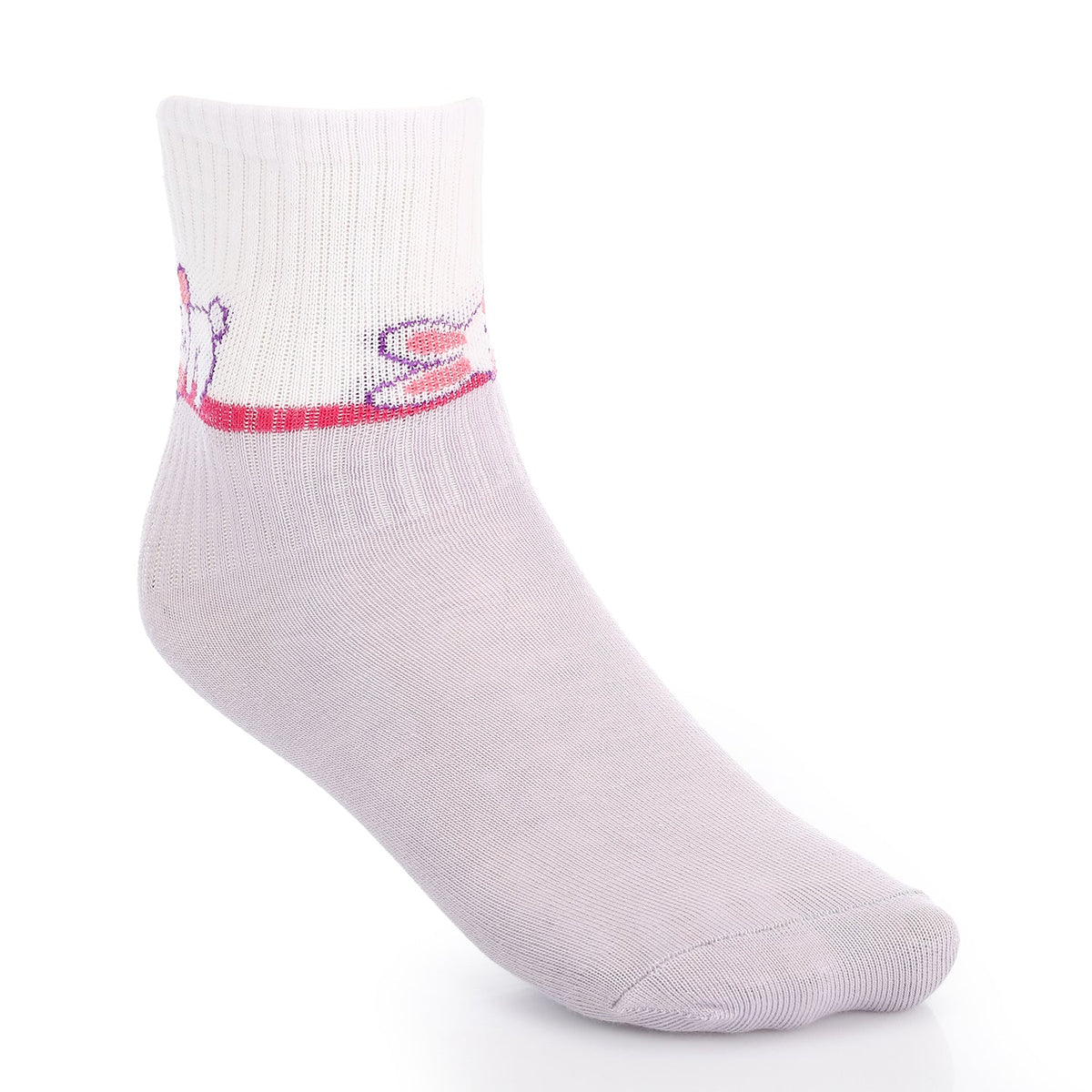 Socks For Girl - Simple, Elegant - Purple - Red Cotton