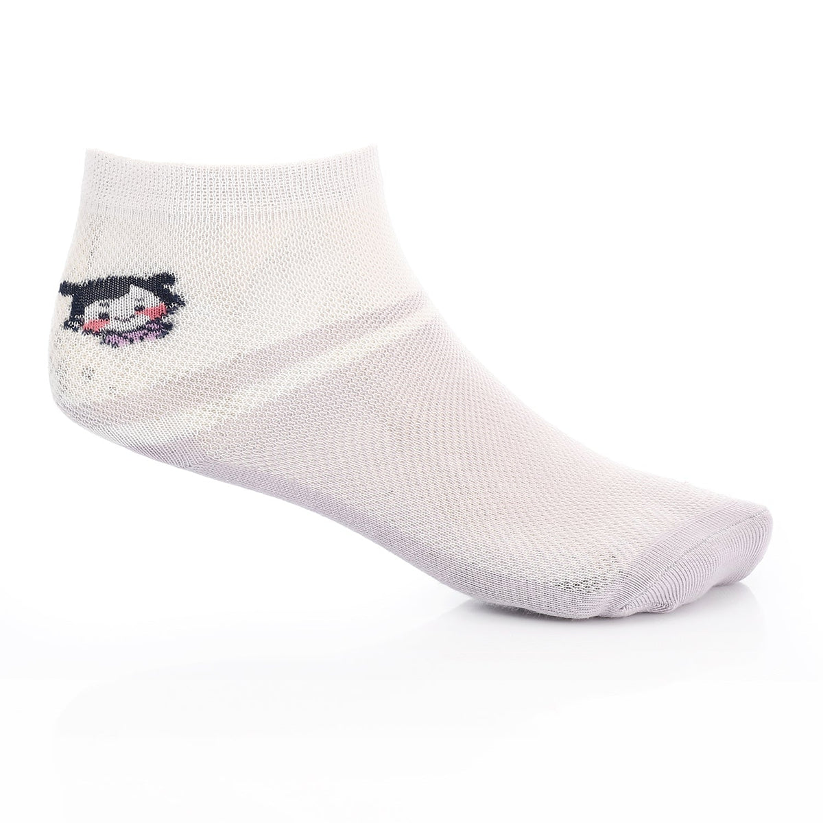Socks For Girl - Simple, Elegant - Purple & white - Red Cotton