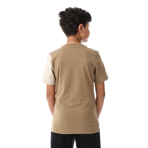 Boy's Summer Pajama Pants and Half Sleeves - Café