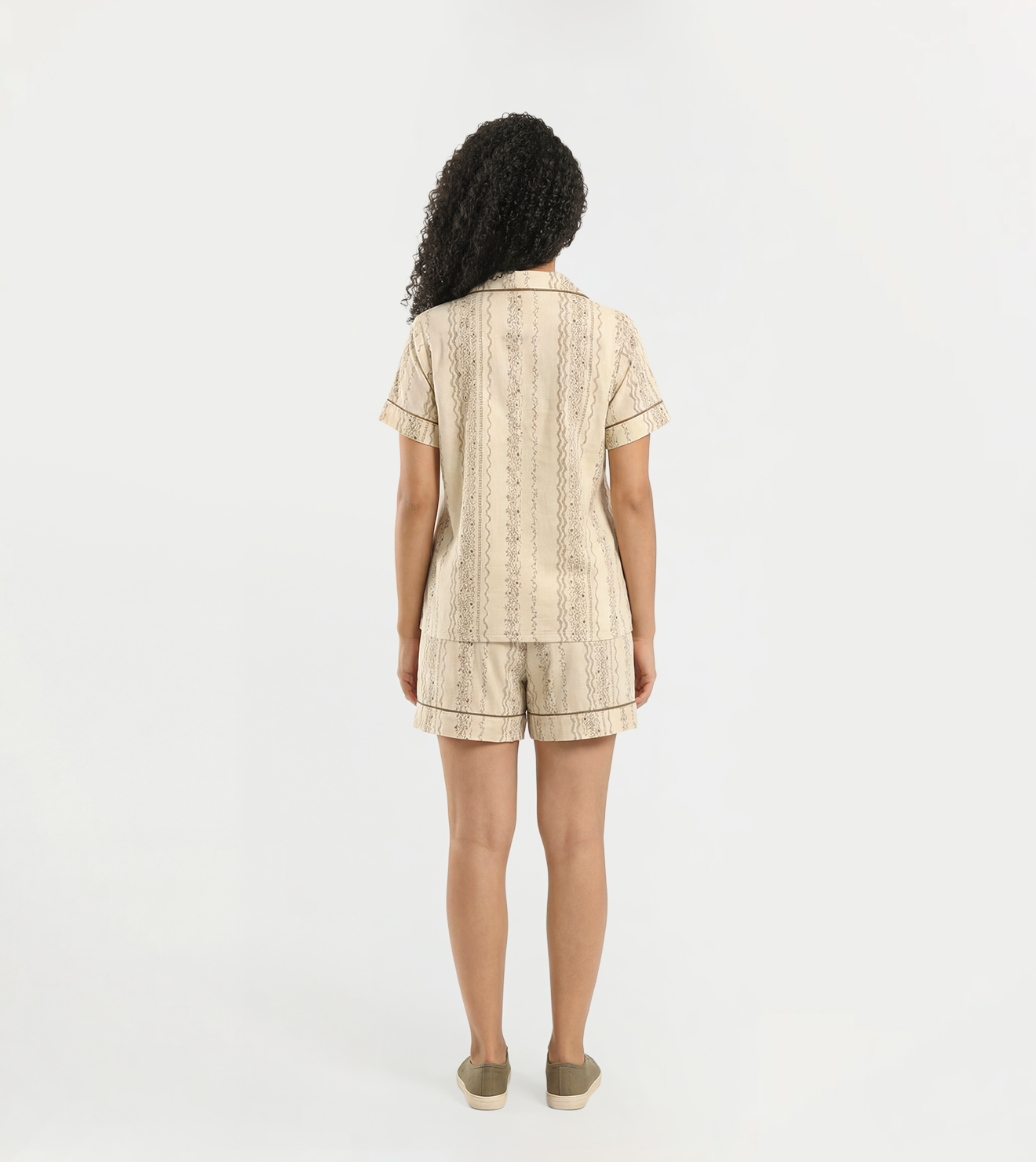Women short-sleeved pajama set with shorts