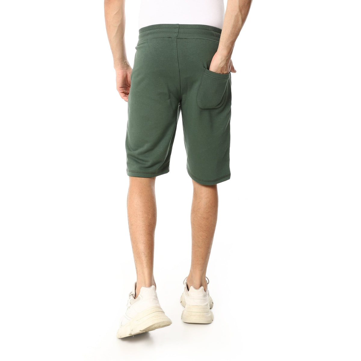 Stylish Printed Men's Shorts Olive - Comfortable and Trendy - Red Cotton