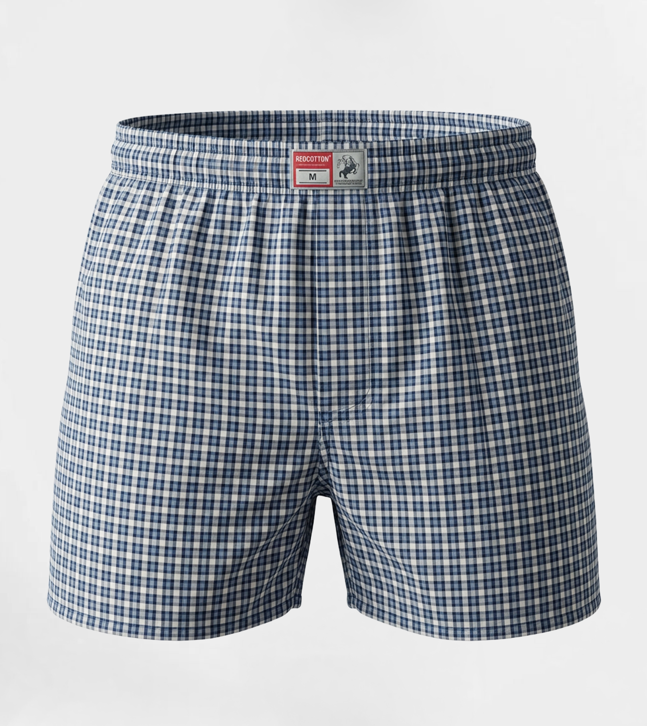 Men Plaid Boxer, Stylish Lite Blue Comfy Made Cotton
