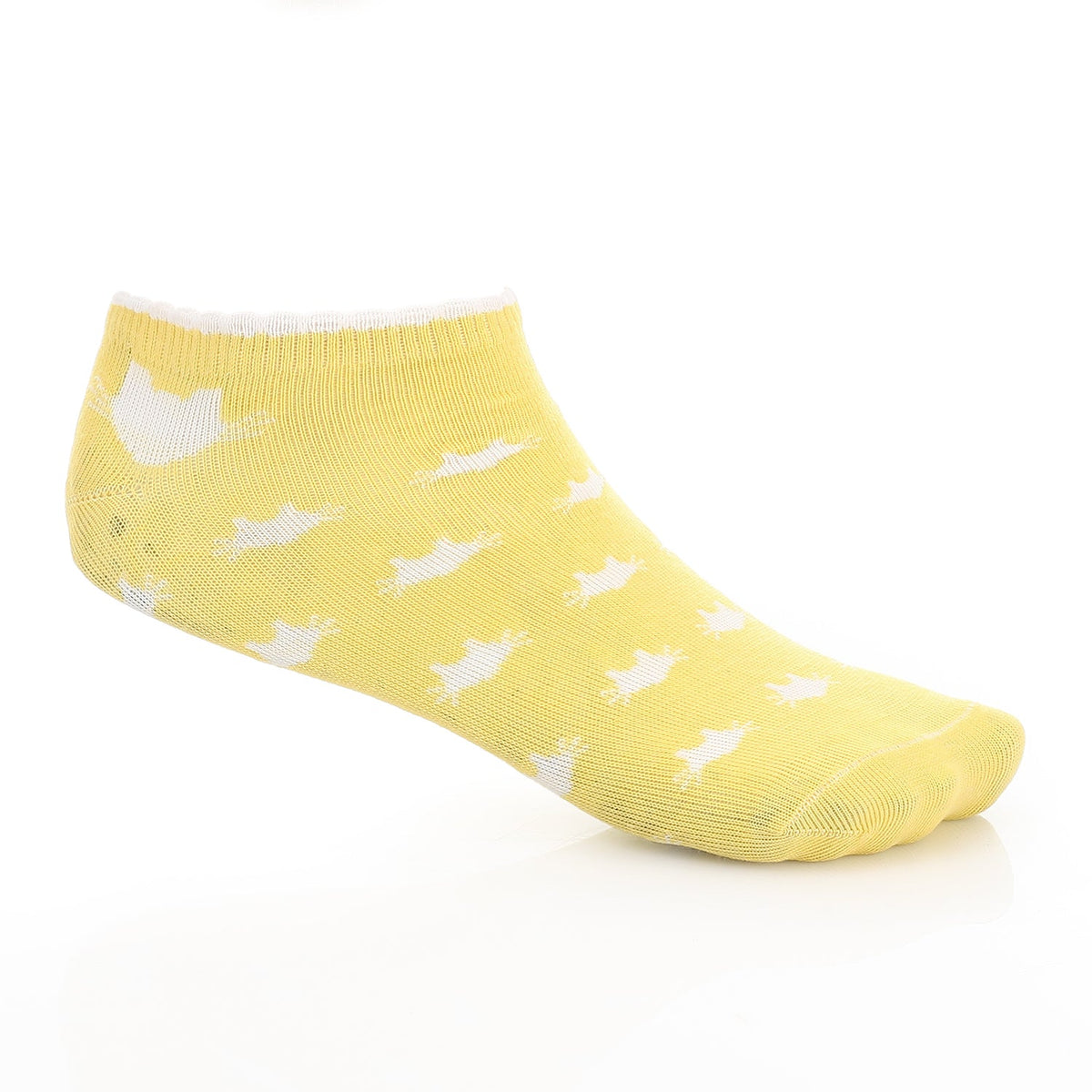 Women's Ankle Socks - Low-Cut - Yellow - Red Cotton