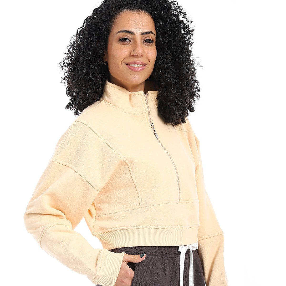 Women's Autumn Quarter Zipper Sweatshirt - Simon - Red Cotton