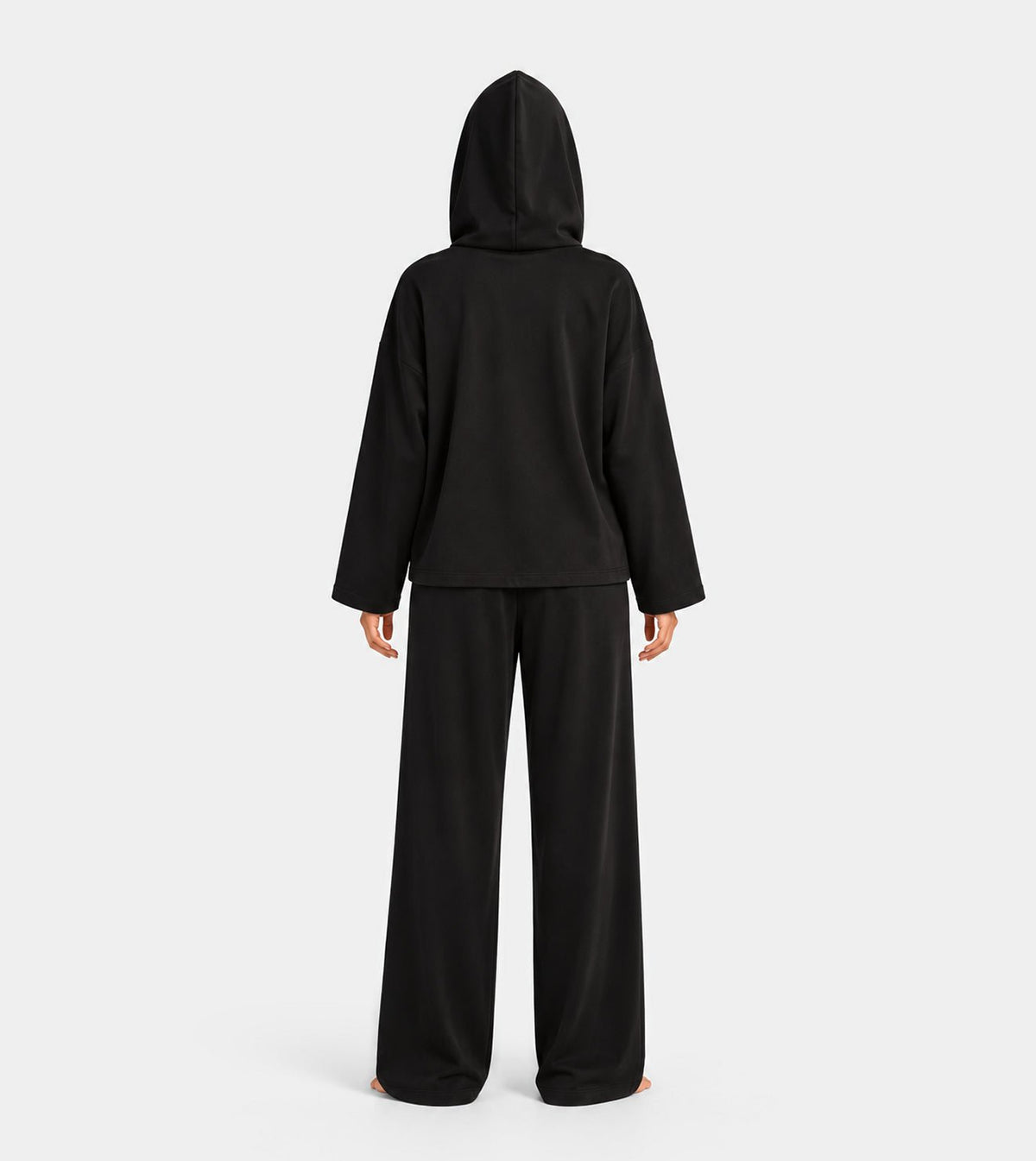 Women’s Black Hoodie Tracksuit | Red Cotton - Red Cotton