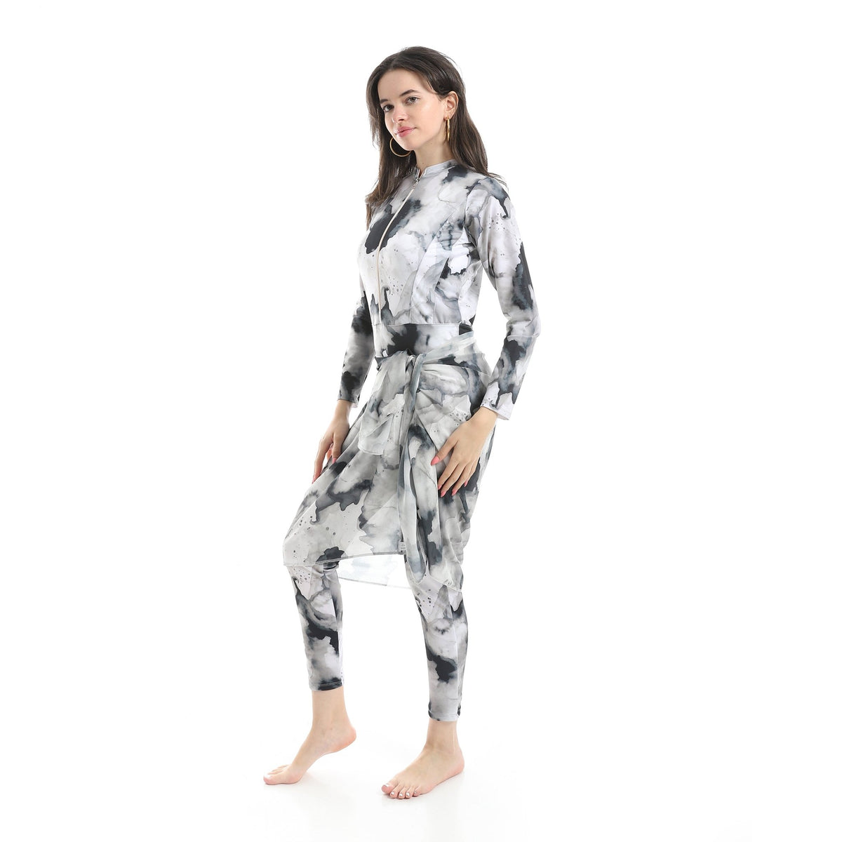 Women's Modest Swimwear Set - Red Cotton