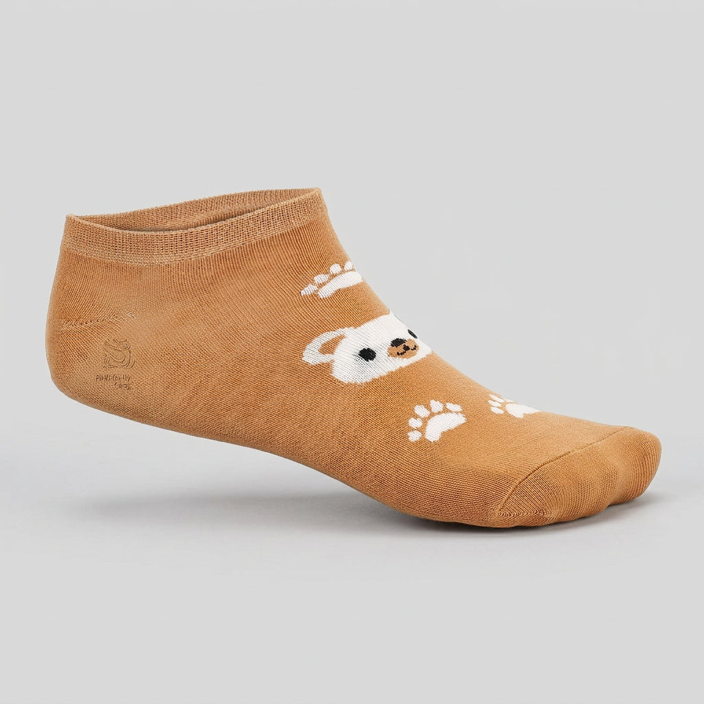 Women's No Show Socks - Cacao - Red Cotton