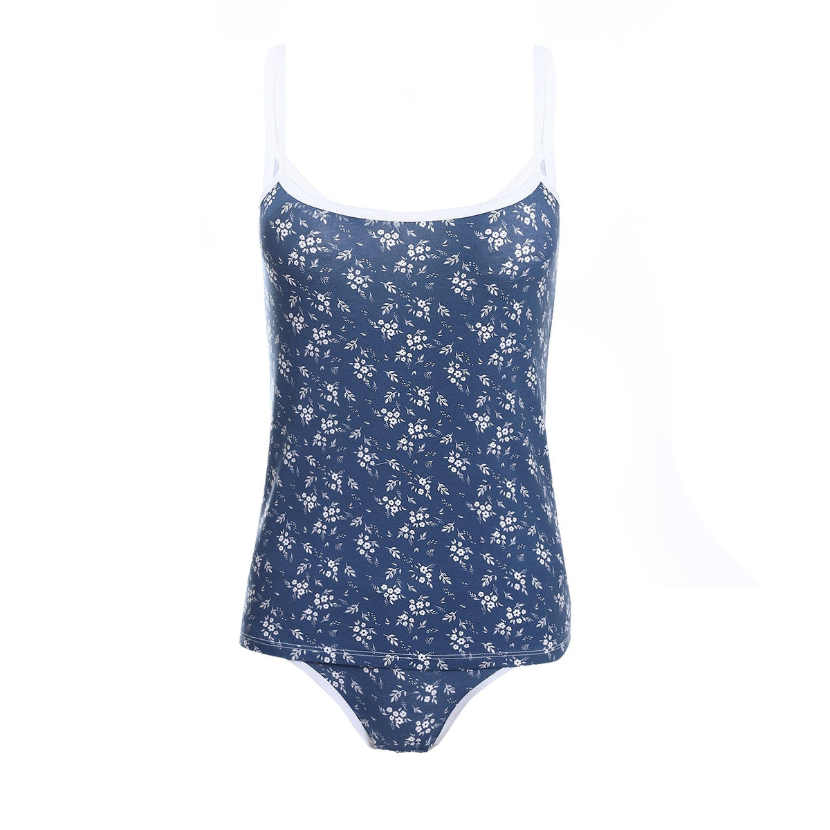 Women's Set Printed Strap - Top and Panty - Red Cotton