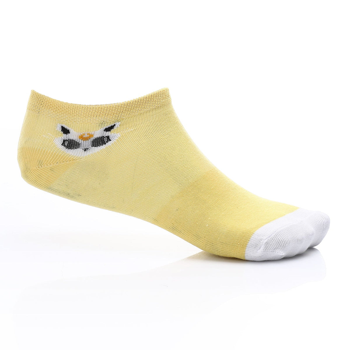 Women's Socket Socks - Yellow - Red Cotton
