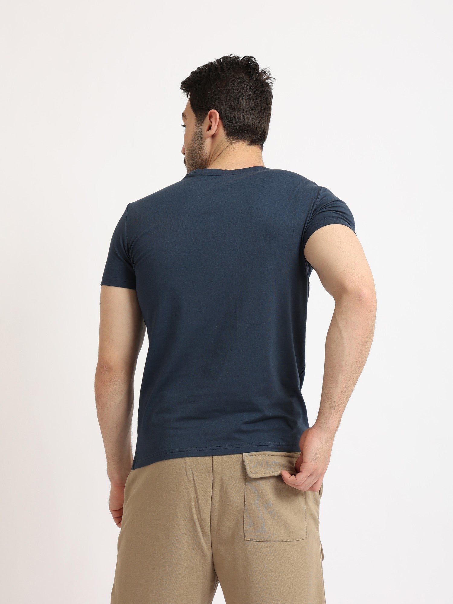 Short Sleeves Undershirt For Men - Navy