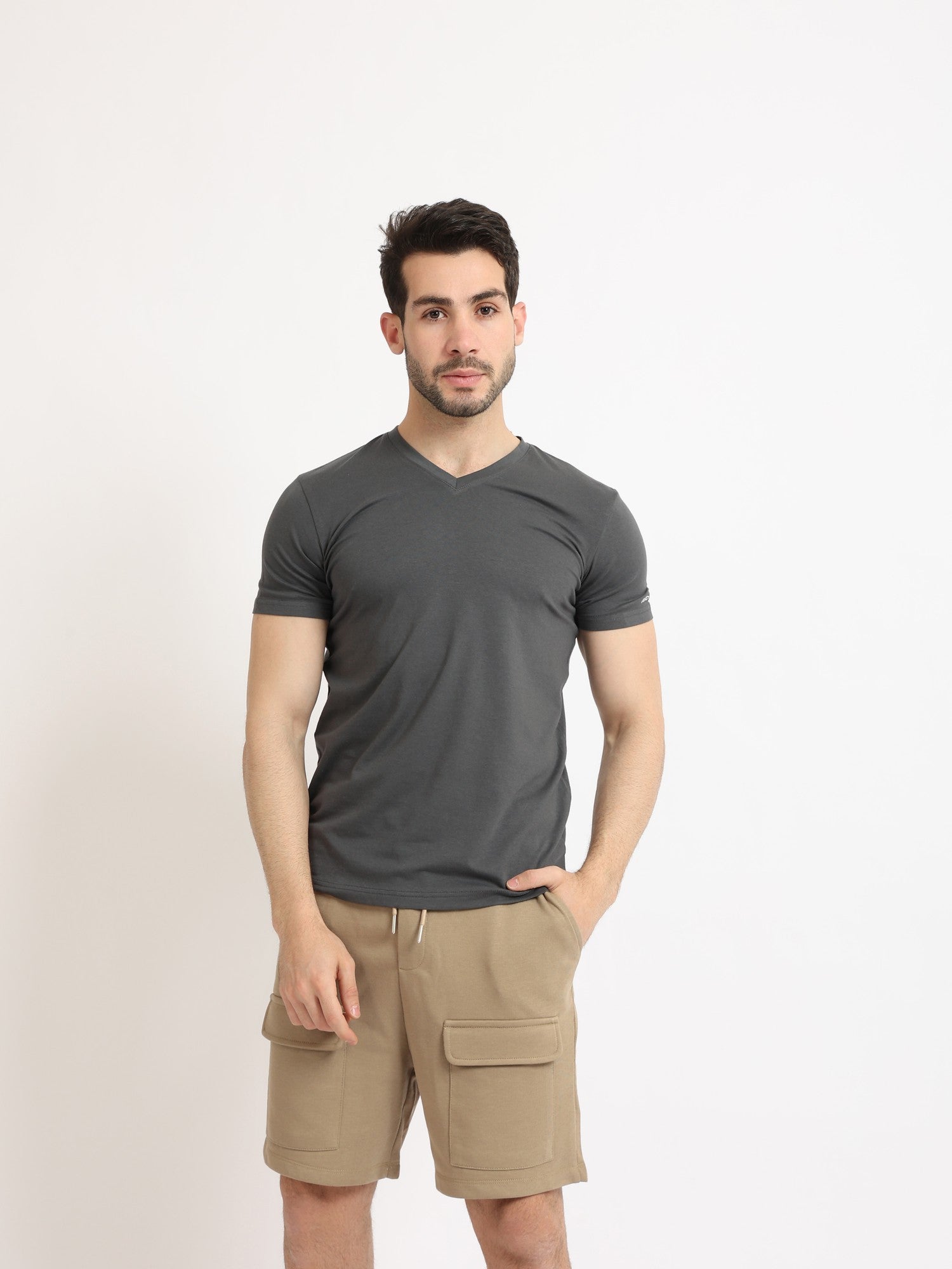 Undershirt For Men, Short Sleeves, - Grey