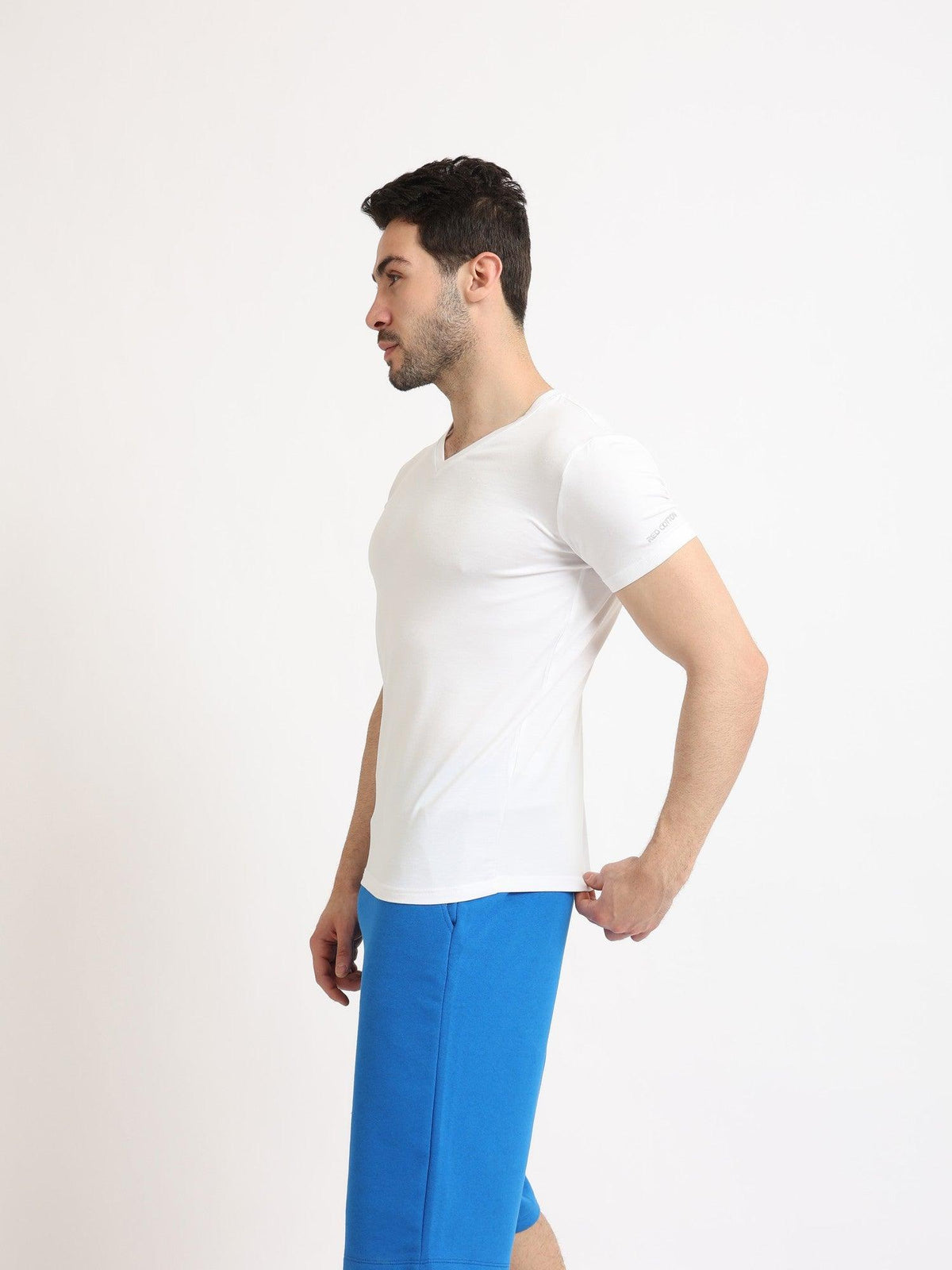 Short Sleeves Undershirt For Men Requral Fit - Red Cotton